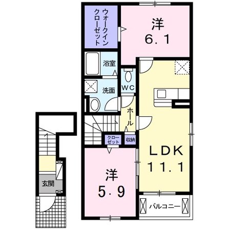 大開駅 徒歩7分 2階の物件間取画像